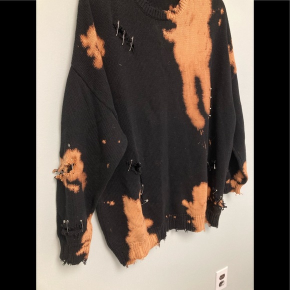 R13 DOPE distressed bleached pins sweatshirt. Size small. OVERSIZED. - Picture 8 of 12